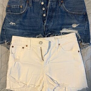 Levi’s Blue Denim and White Women's Shorts Set